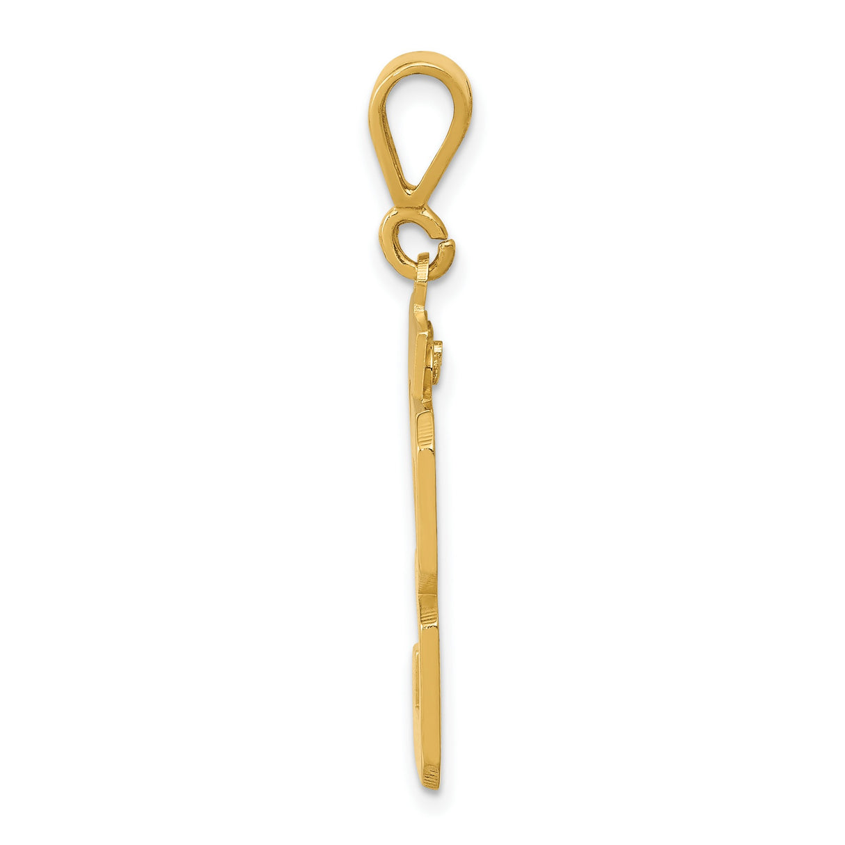 14k Yellow Gold Number 33 Pendant, Bold Block Style Sports Charm for Men or Unisex