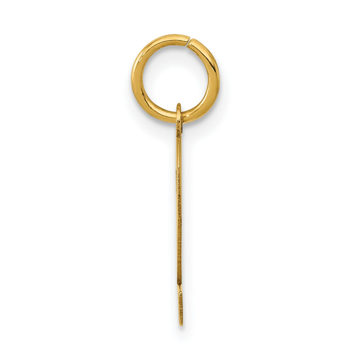 14k Yellow Gold Number 2 Pendant Charm, Polished Numeric Symbol for Necklace or Bracelet