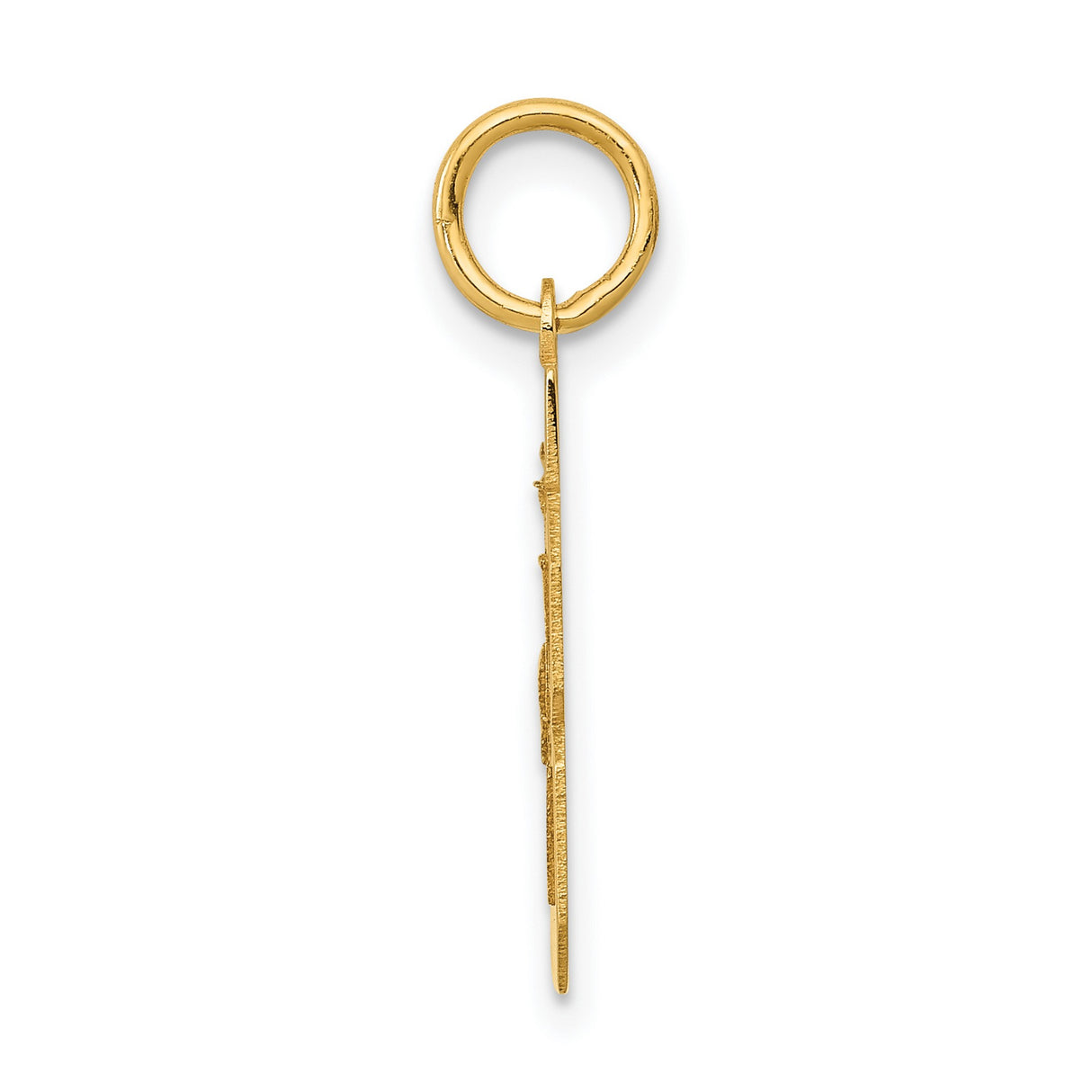 14k Yellow Gold Number 48 Pendant, Polished Sports Jersey Style Charm for Men or Unisex Wear