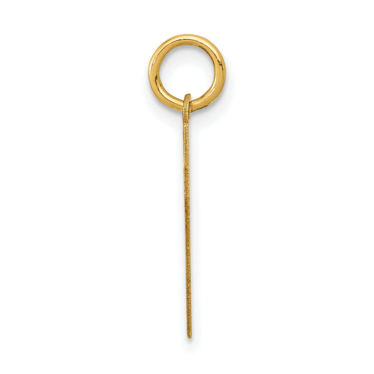 Small Polished Number 57 Charm Pendant in Real 14k Yellow Gold