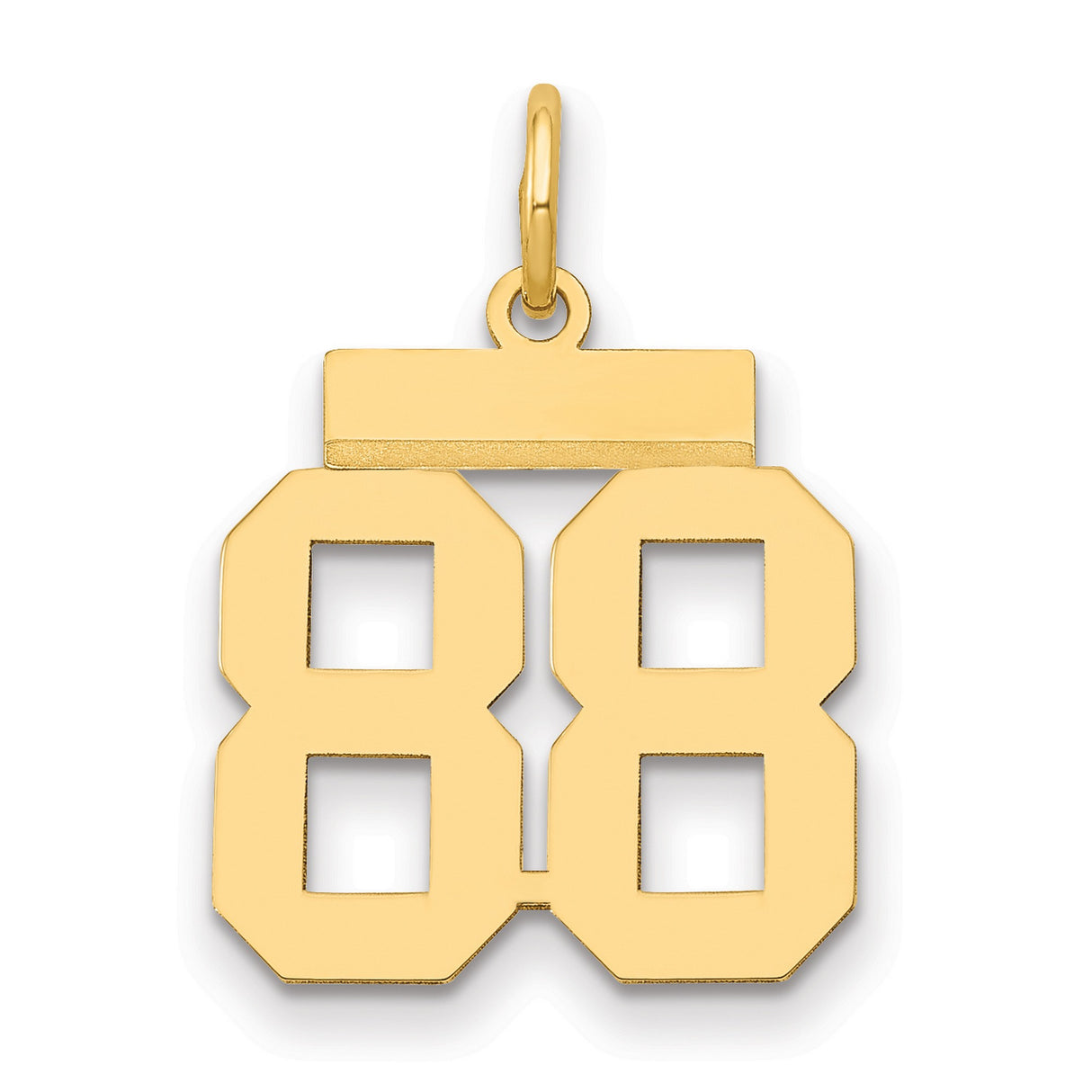 Small Polished Number 88 Charm Pendant in Real 14k Yellow Gold