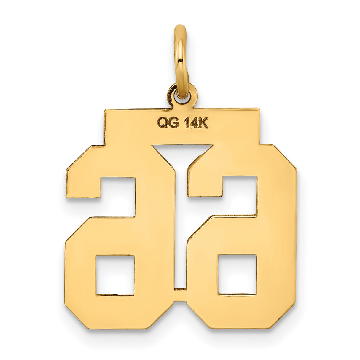 14k Yellow Gold Number 66 Pendant, Bold Varsity Jersey Style Charm for Men or Unisex Wear