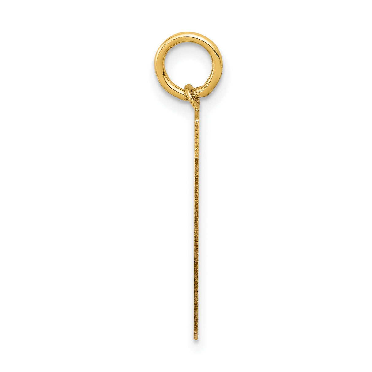 Medium Satin Number 91 Charm Pendant in Real 14k Yellow Gold