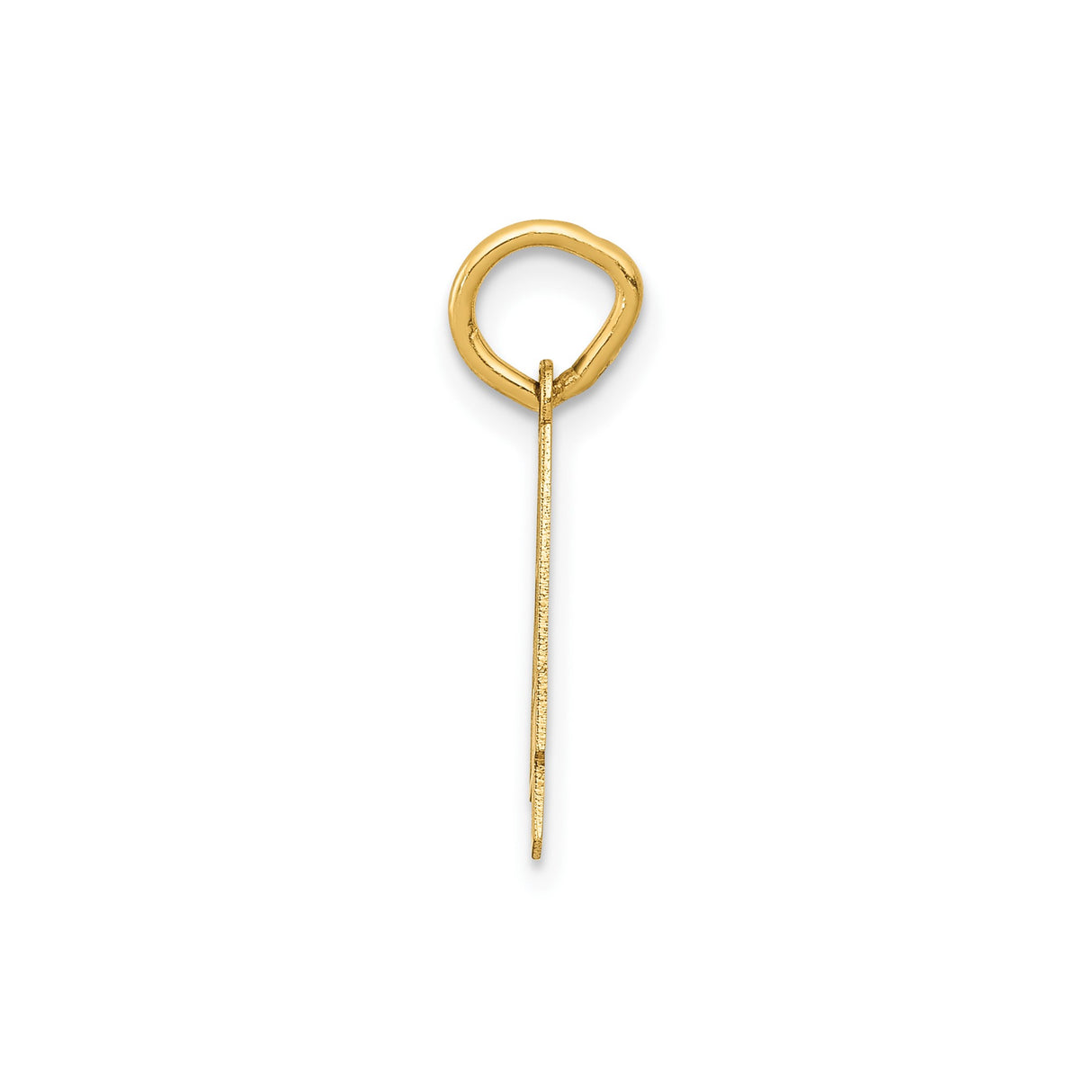 14k Yellow Gold Number 4 Pendant, Textured and Polished Numeric Charm