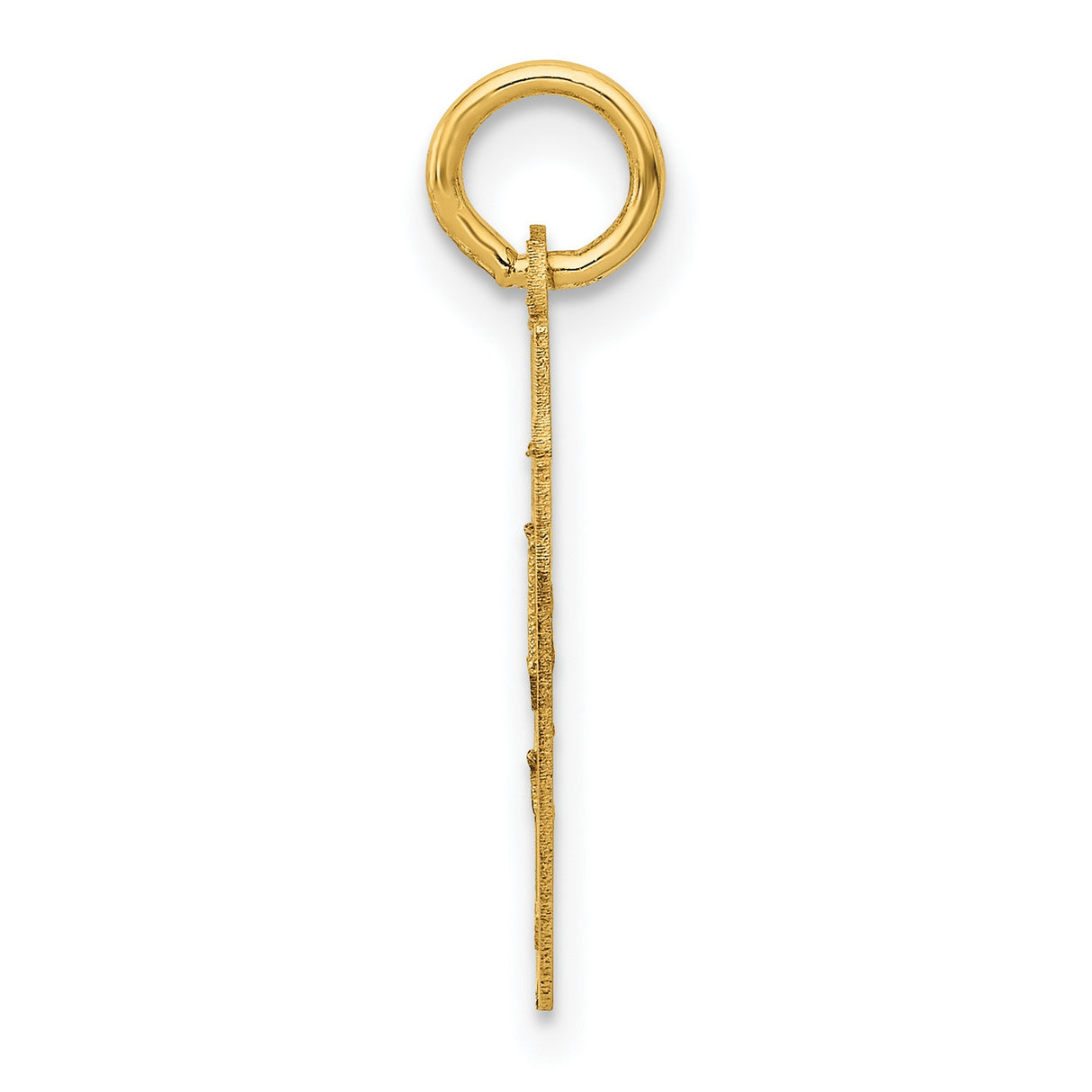 Small Satin Number 87 Charm Pendant in Real 14k Yellow Gold