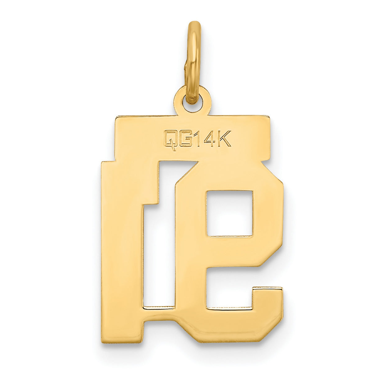 14k Yellow Gold Number 91 Pendant, Bold Block Font Commemorative Charm for Athletes or Milestones