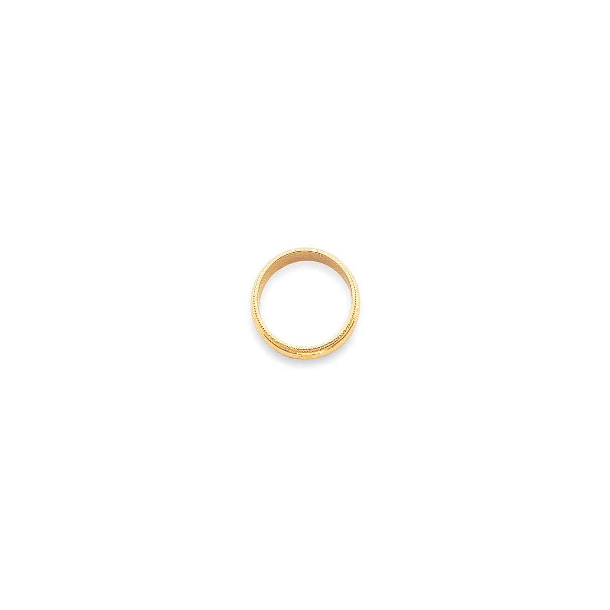 14k Yellow Gold Milgrain, Domed wedding band ring alternate angle