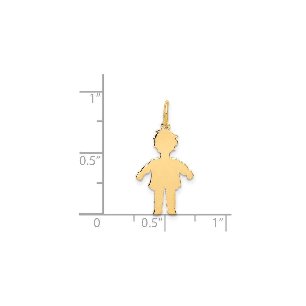 14k Yellow Gold Boy Silhouette Pendant Charm, Textured Figure Design, Sentimental Keepsake Jewelry