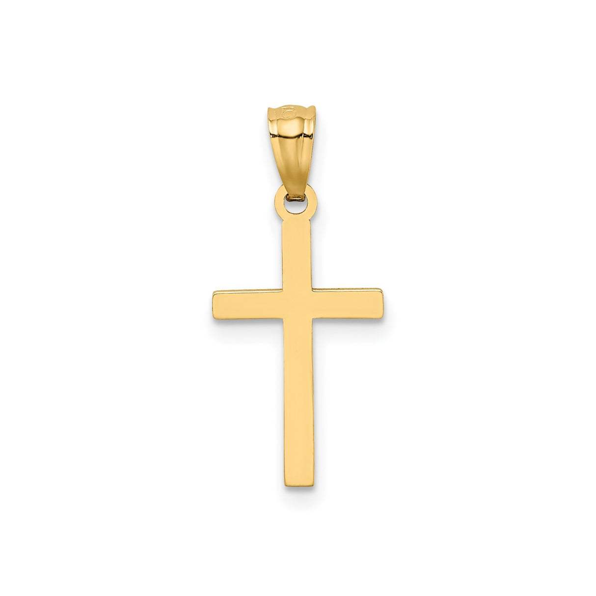 14k Yellow Gold Latin Cross Pendant, High Polish Finish, Classic Faith Jewelry for Men and Women