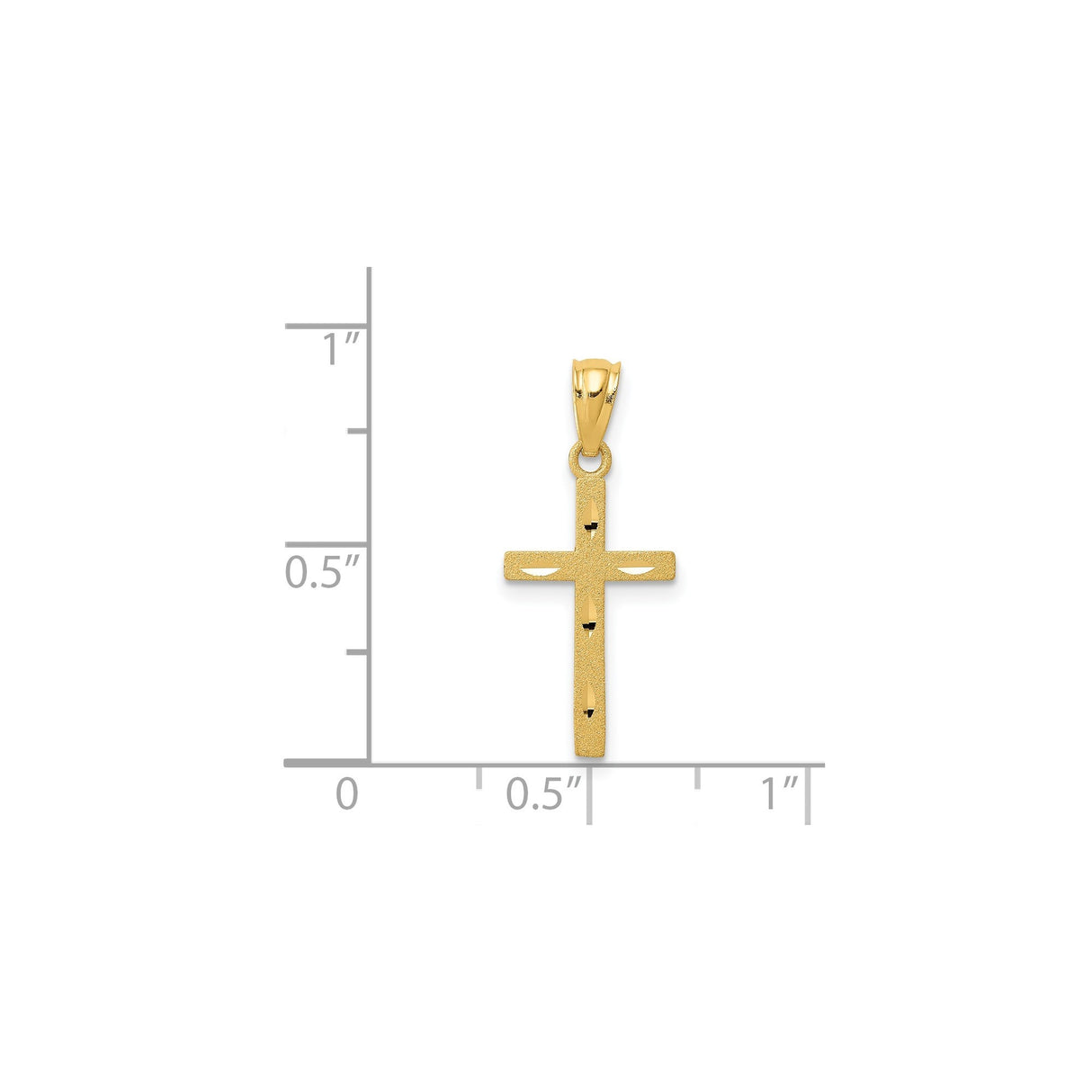 14k Yellow Gold Latin Cross Pendant, High Polish Finish, Classic Faith Jewelry for Men and Women