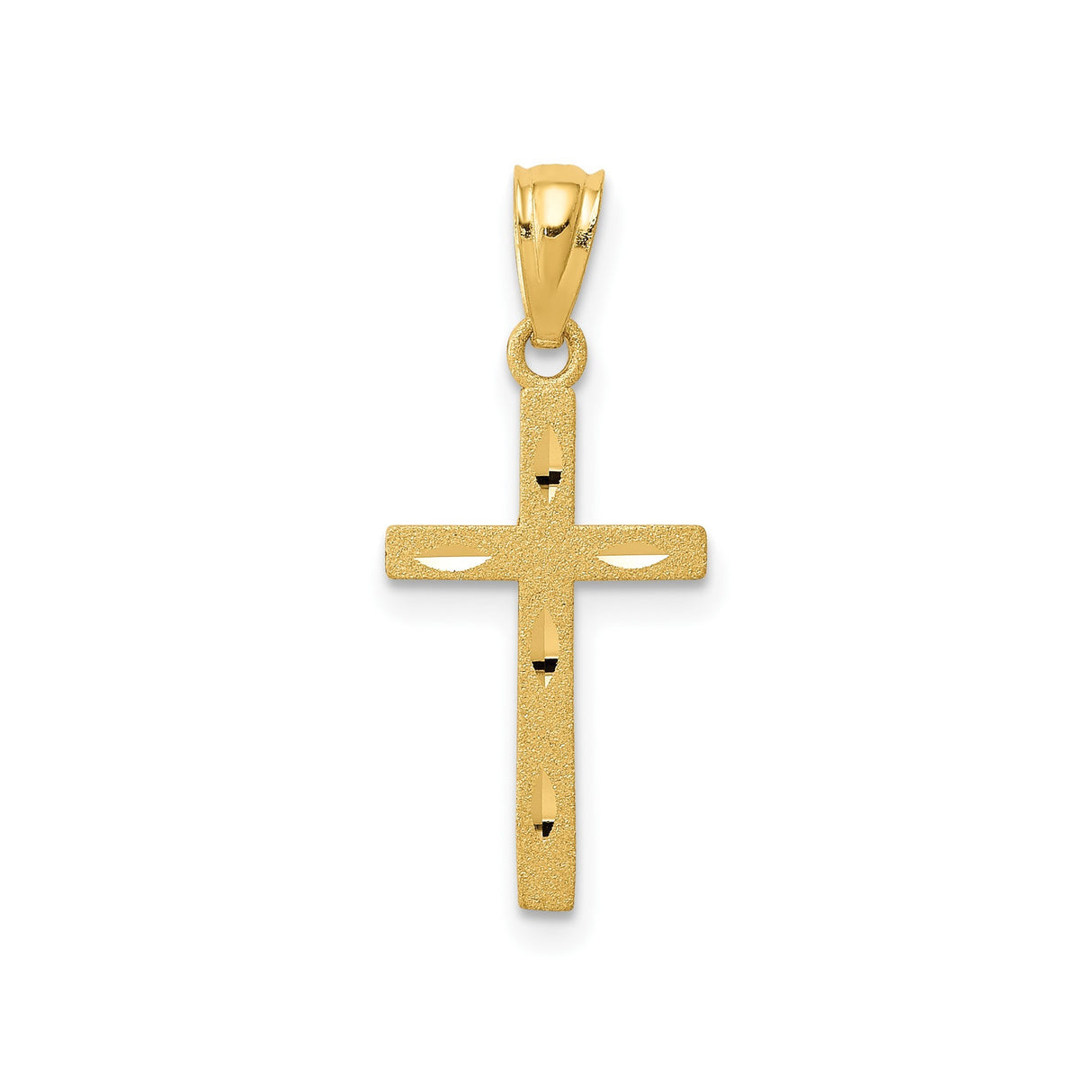 14k Yellow Gold Latin Cross Pendant, High Polish Finish, Classic Faith Jewelry for Men and Women