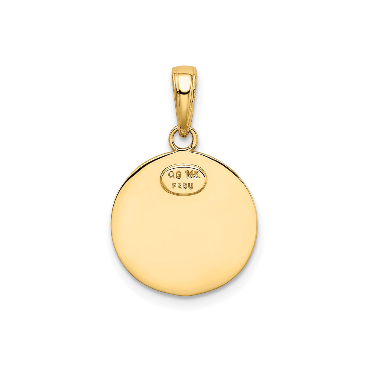 14k Yellow Gold Saint Christopher Medal Pendant, Travel Talisman Religious Charm with Matte Finish