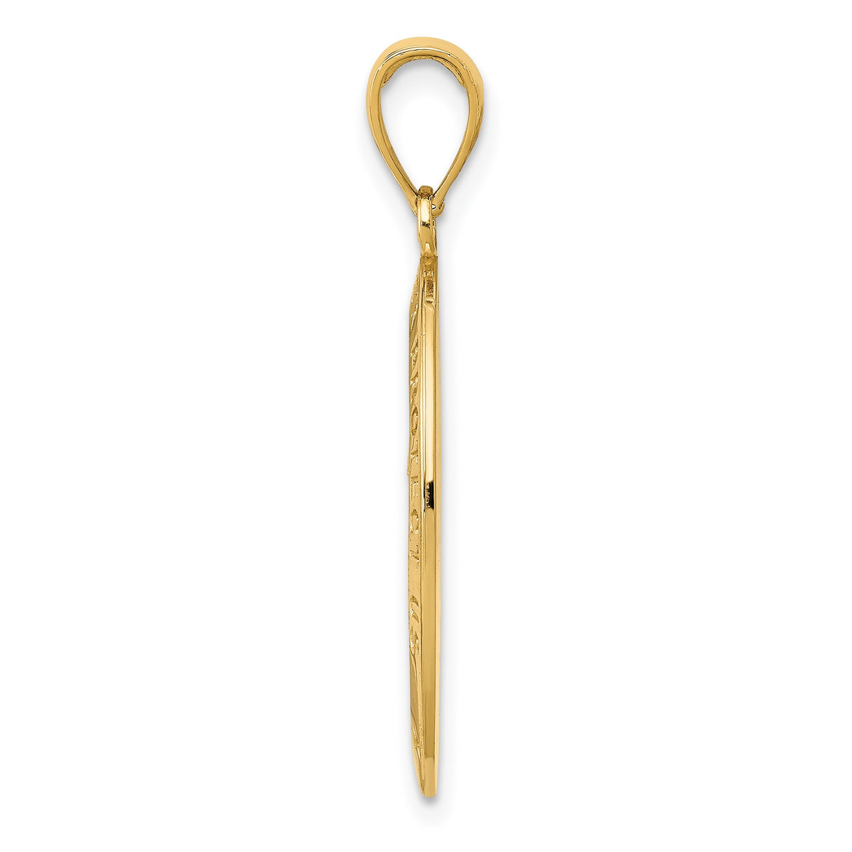 14k Yellow Gold Saint Christopher Oval Pendant, Religious Travel Protection Medal Charm