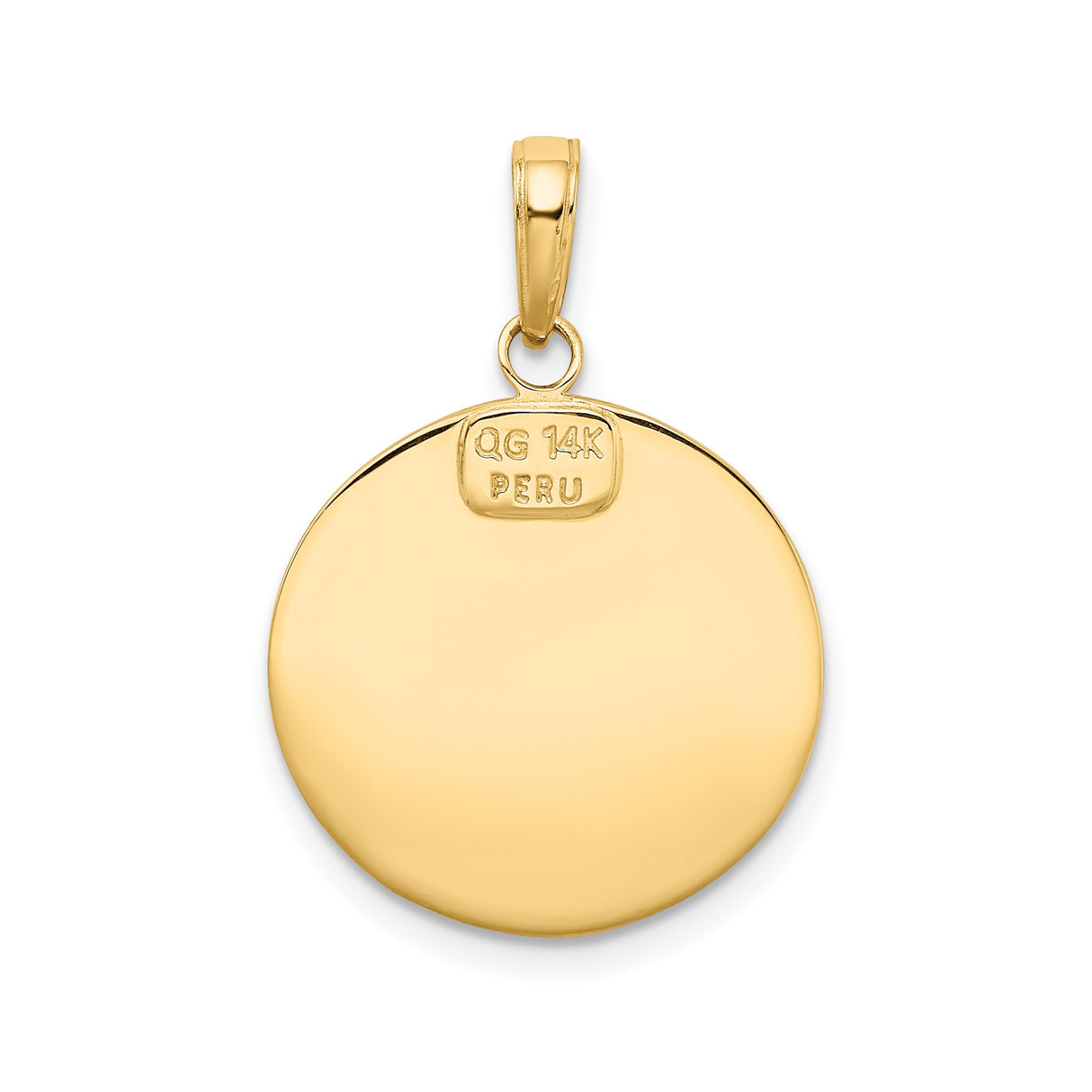 14k Yellow Gold Saint Christopher Pendant, Religious Medallion Charm for Protection and Travel