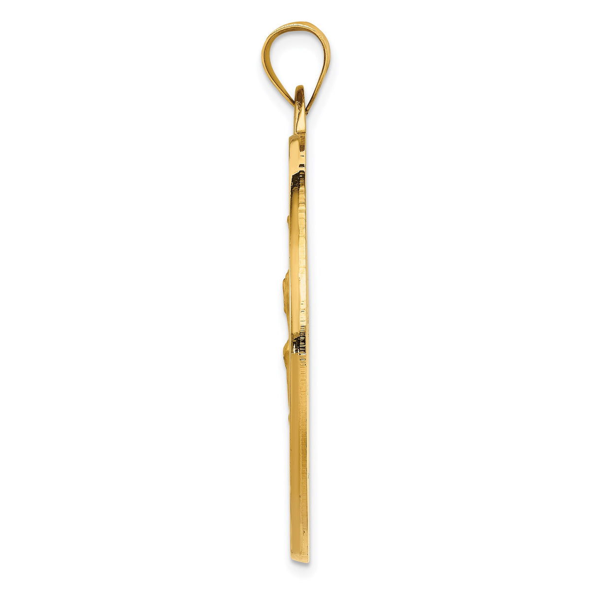 14k Yellow Gold Saint Christopher Protect Us Pendant, Religious Travel Safety Medallion Charm