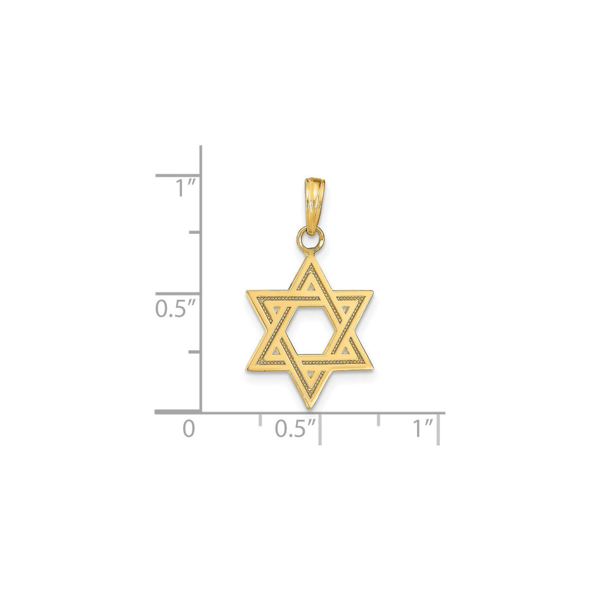 14k Yellow Gold Star of David Pendant, Interlocking Triangle Jewish Faith Charm