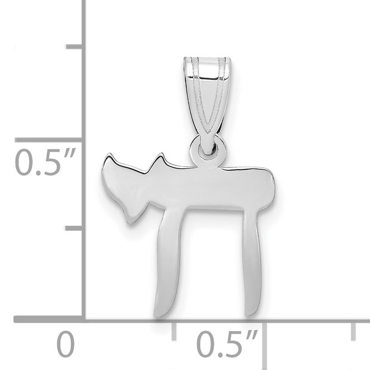 14k White Gold Chai Pendant Featuring Hebrew Symbol of Life, Unisex Jewish Faith Jewelry