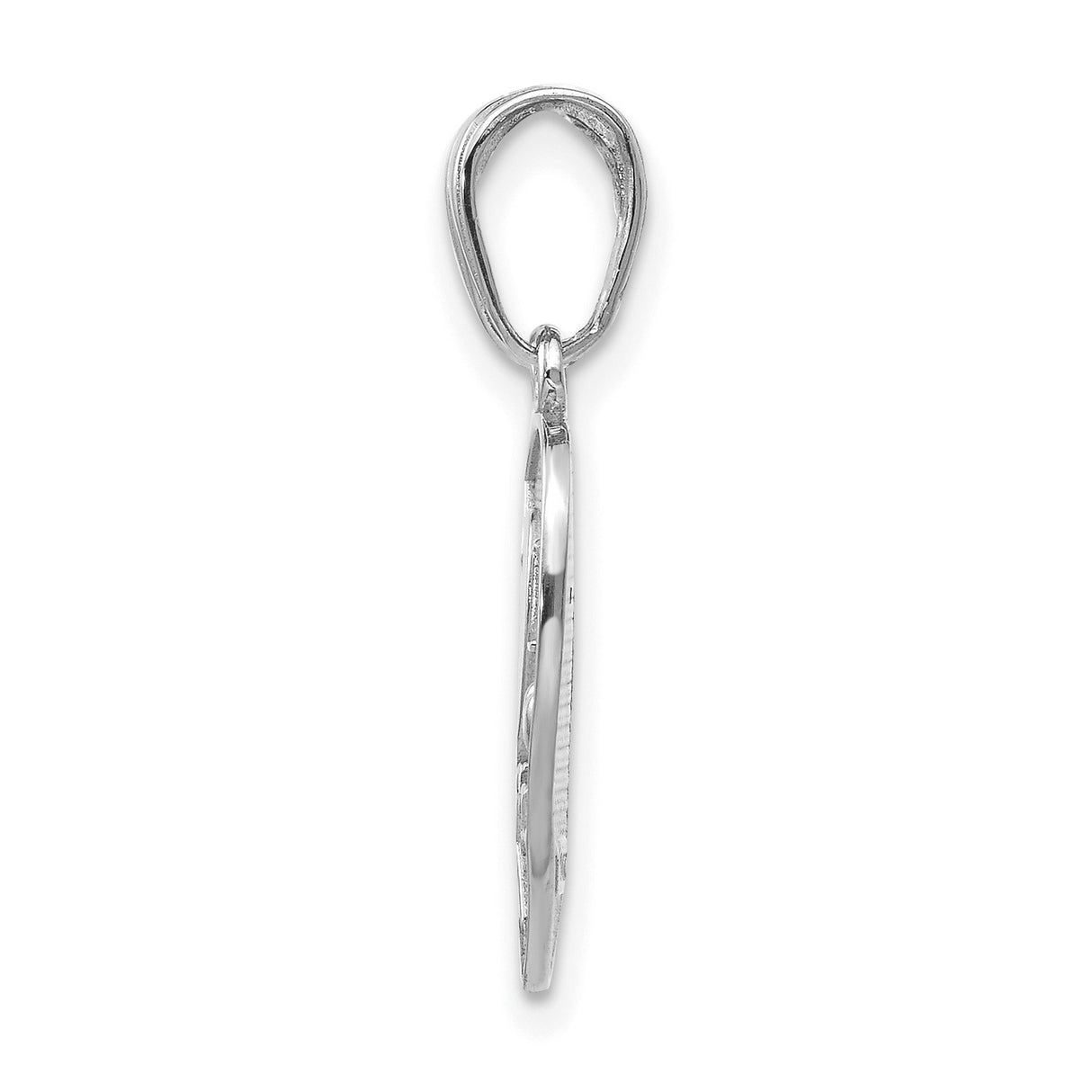 14k White Gold Broken Heart Pendant Set with I Love You Engraving, Split Heart Couples Jewelry