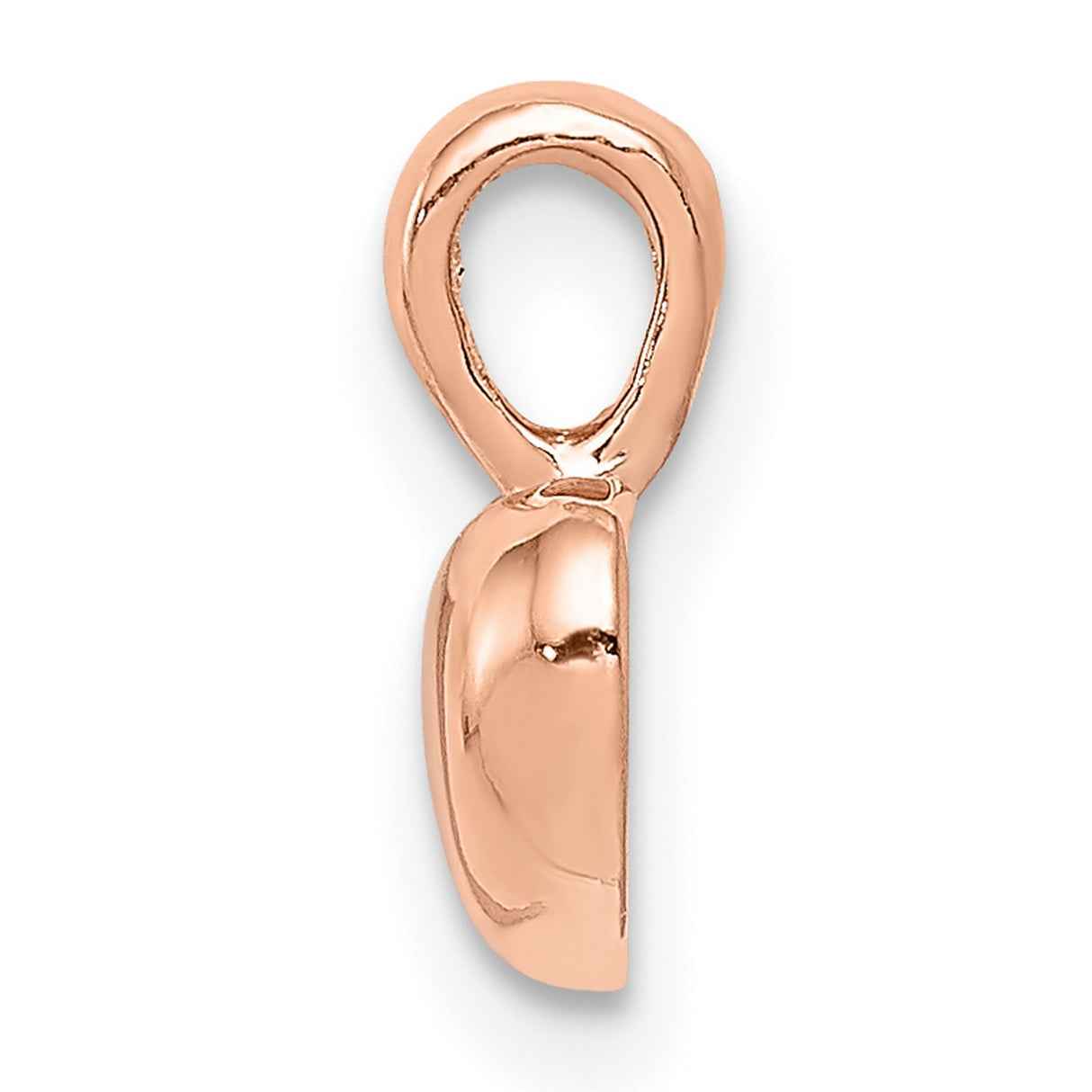 14k Rose Gold Heart Pendant, Polished Minimalist Design, Symbol of Love for Women