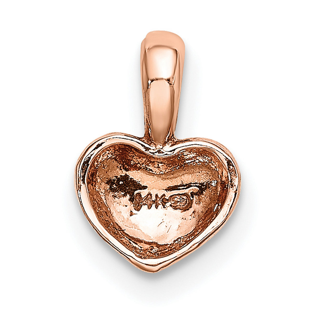 14k Rose Gold Heart Pendant, Polished Minimalist Design, Symbol of Love for Women