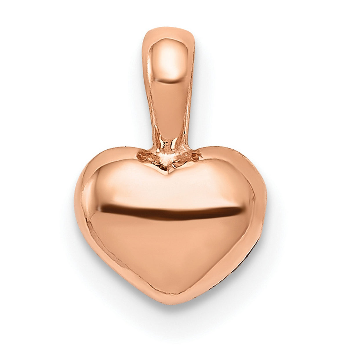 14k Rose Gold Heart Pendant, Polished Minimalist Design, Symbol of Love for Women