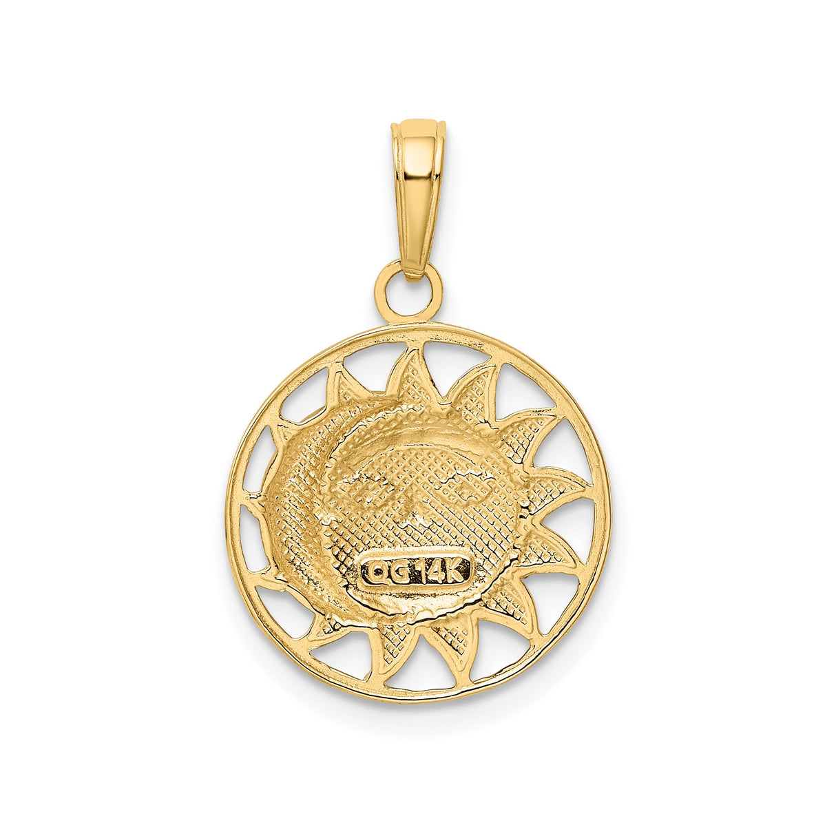 14k Two-Tone Gold Sun and Moon Face Pendant, Celestial Balance and Harmony Design
