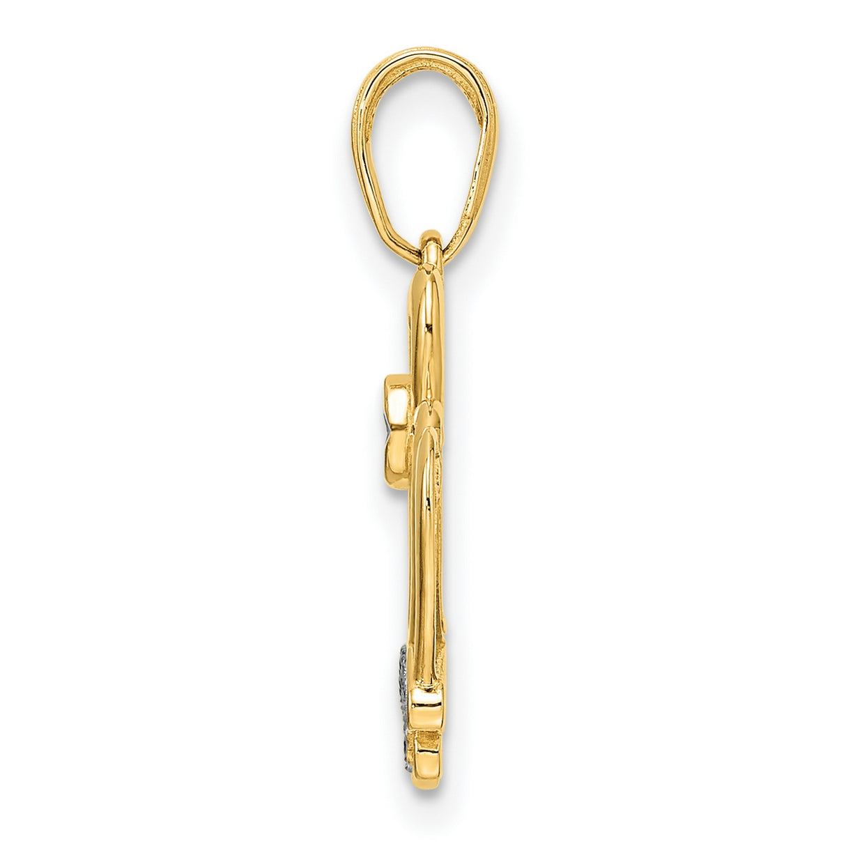 14k Multi-Tone Gold Claddagh Heart Pendant with Diamond-Cut Crown Design, Celtic Symbolic Jewelry