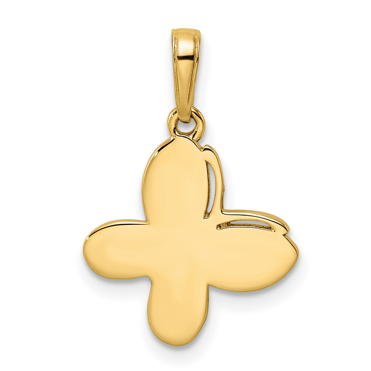 14k Multi-Tone Gold Butterfly Pendant, Textured Nature-Inspired Charm for Women