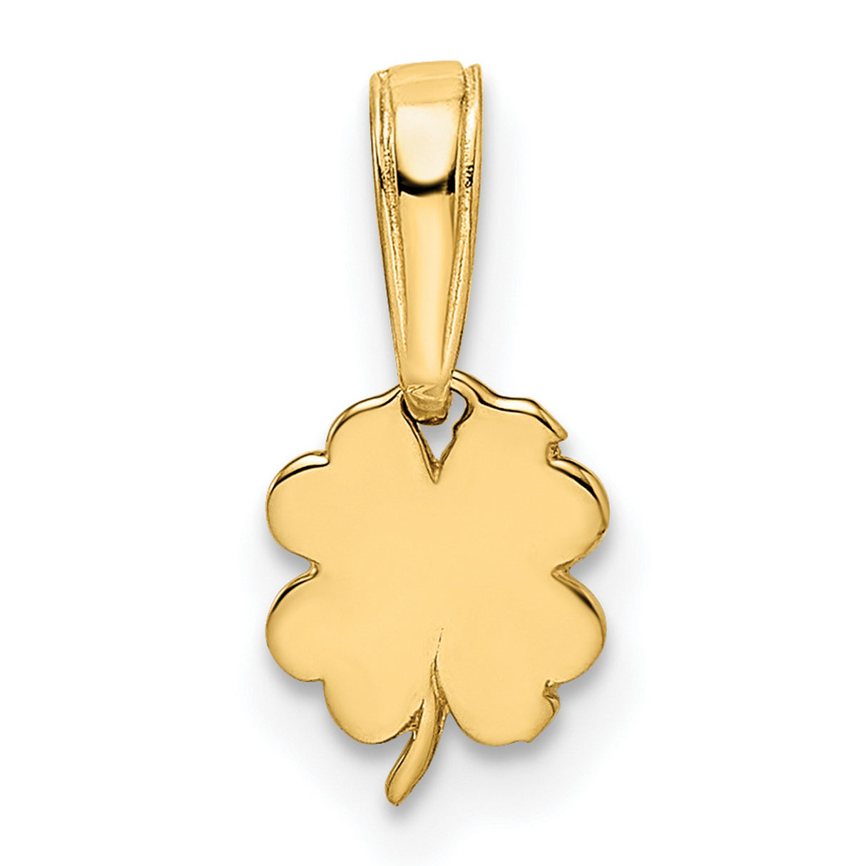 14k Multi-Tone Gold Clover Pendant with Polished Rhodium Center, Lucky Four-Leaf Charm for Women