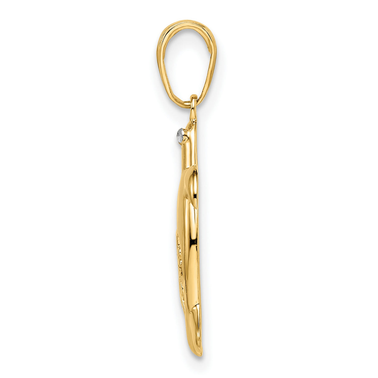 14k Yellow Gold and Rhodium Turtle Pendant with Cut-Out Hibiscus Flower Design, Hawaiian Theme