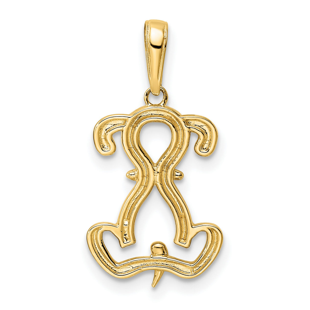 14k Multi-Tone Gold Ankh Pendant with Anchor and Cross, Christian Religious Symbol