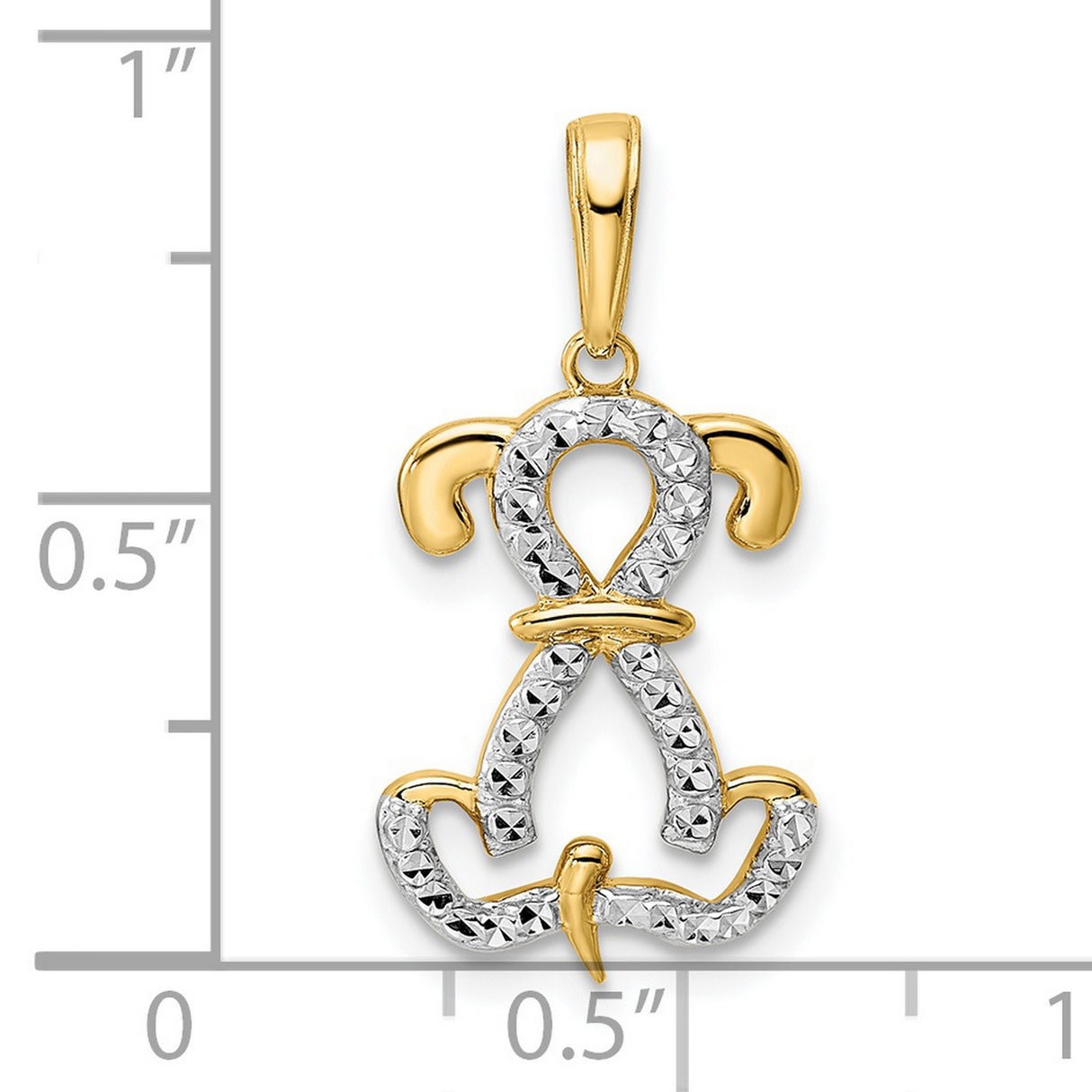 14k Multi-Tone Gold Ankh Pendant with Anchor and Cross, Christian Religious Symbol