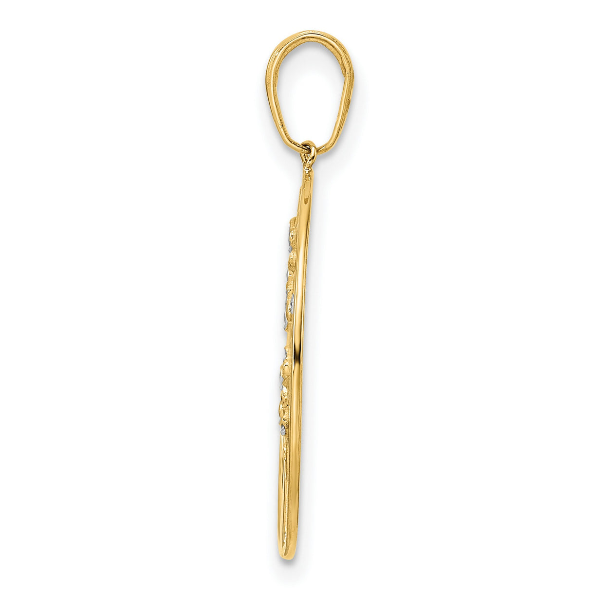 14k Multi-Tone Gold Tree of Life Pendant, Round Openwork with Diamond Cut Accents for Women