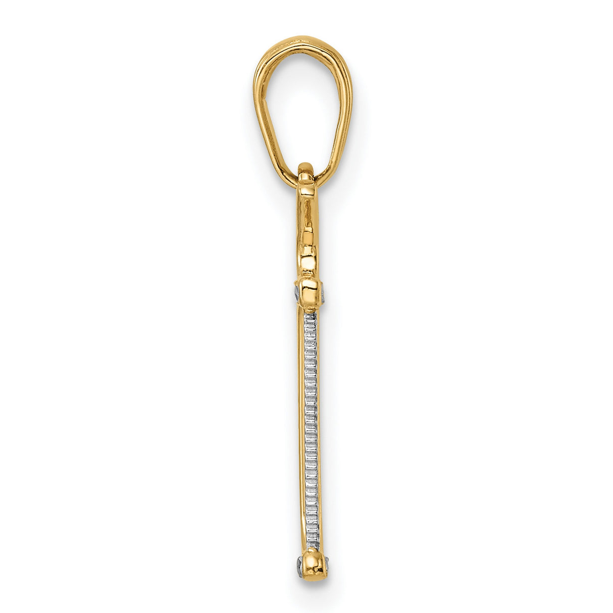 14k Multi-Tone Gold Coping Saw Pendant with Saw Blade Detail, Artisan Tool Style