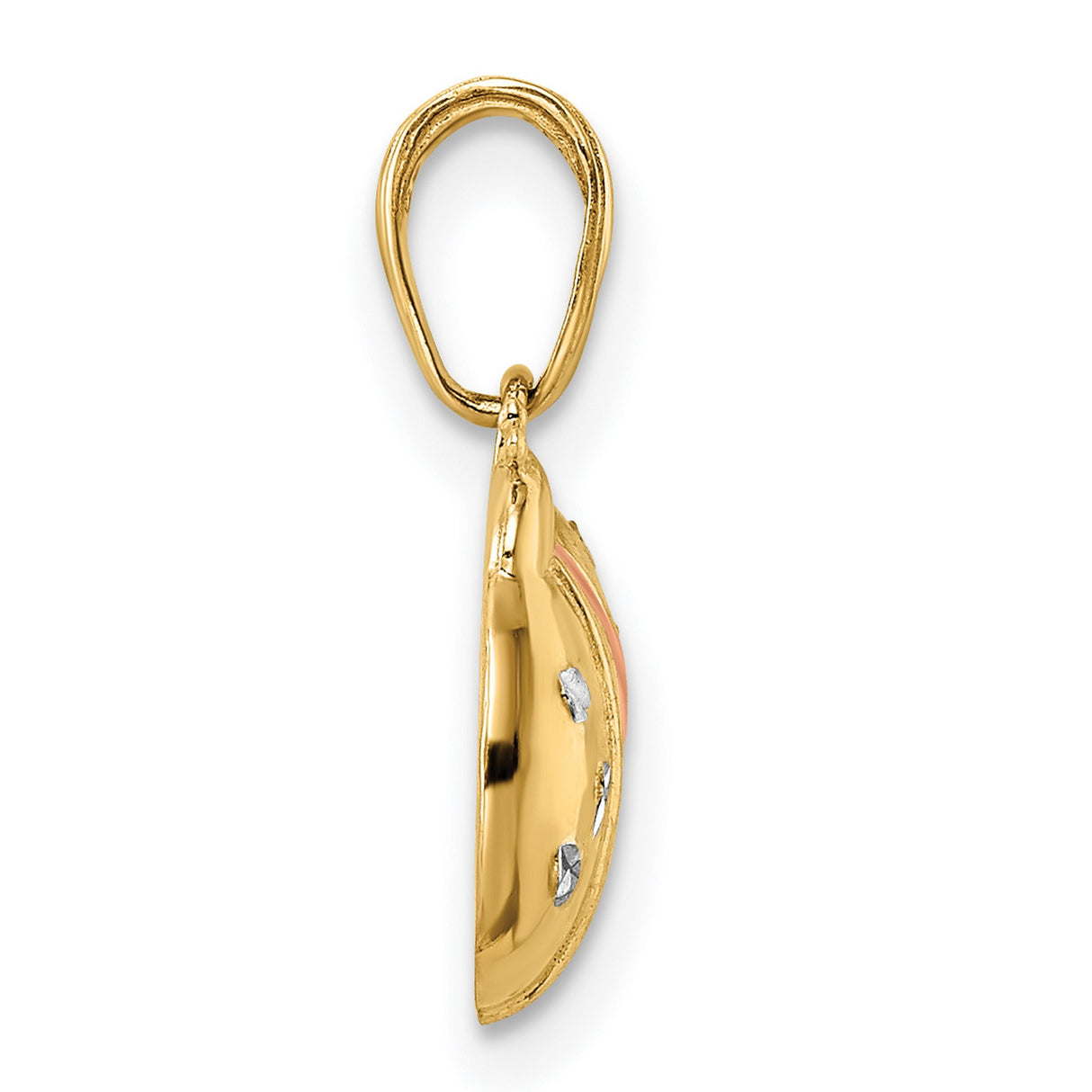 14k Multi-Tone Gold Ladybug Pendant with Diamond-Cut Accents, Whimsical Nature Jewelry for Women