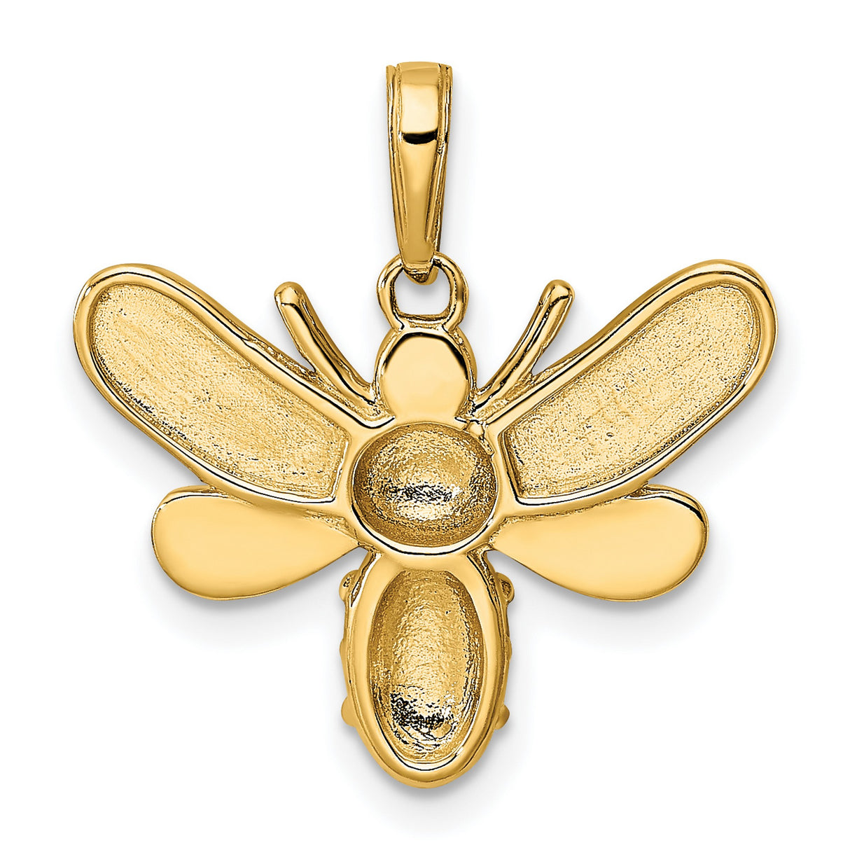 14k Two-Tone Gold Bee Pendant, Textured Insect Design, Nature Inspired Charm for Women