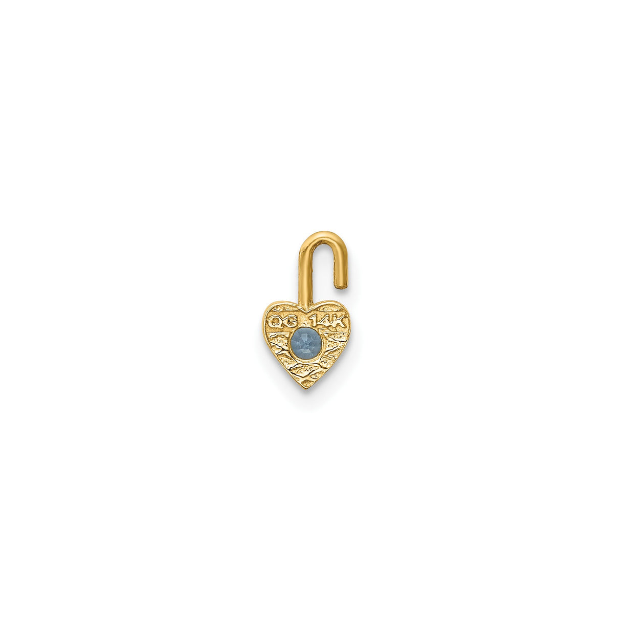 14k Yellow Gold Heart Pendant with Synthetic Birthstone, Dainty Romantic Charm for Women