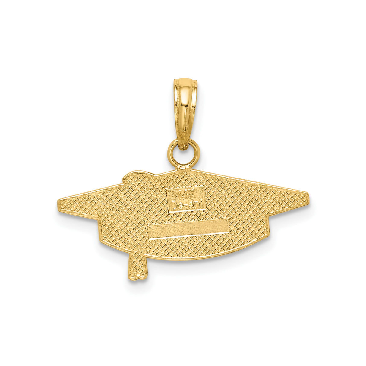 14k Yellow Gold Graduation Cap Pendant, Academic Symbol Charm for Women or Unisex