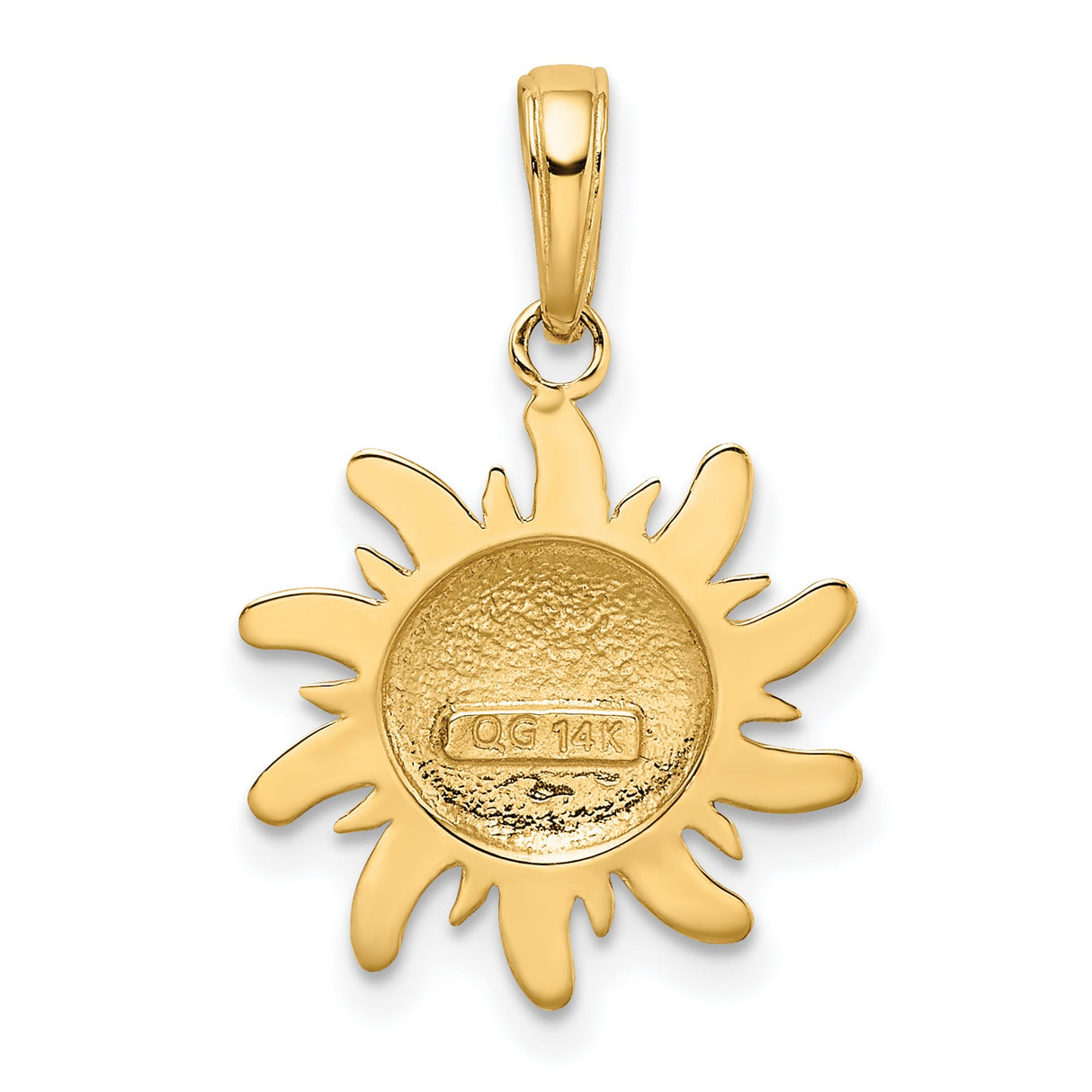 14k Yellow Gold Sun Face Pendant, Celestial Boho Astrology Jewelry for Women or Unisex Wear