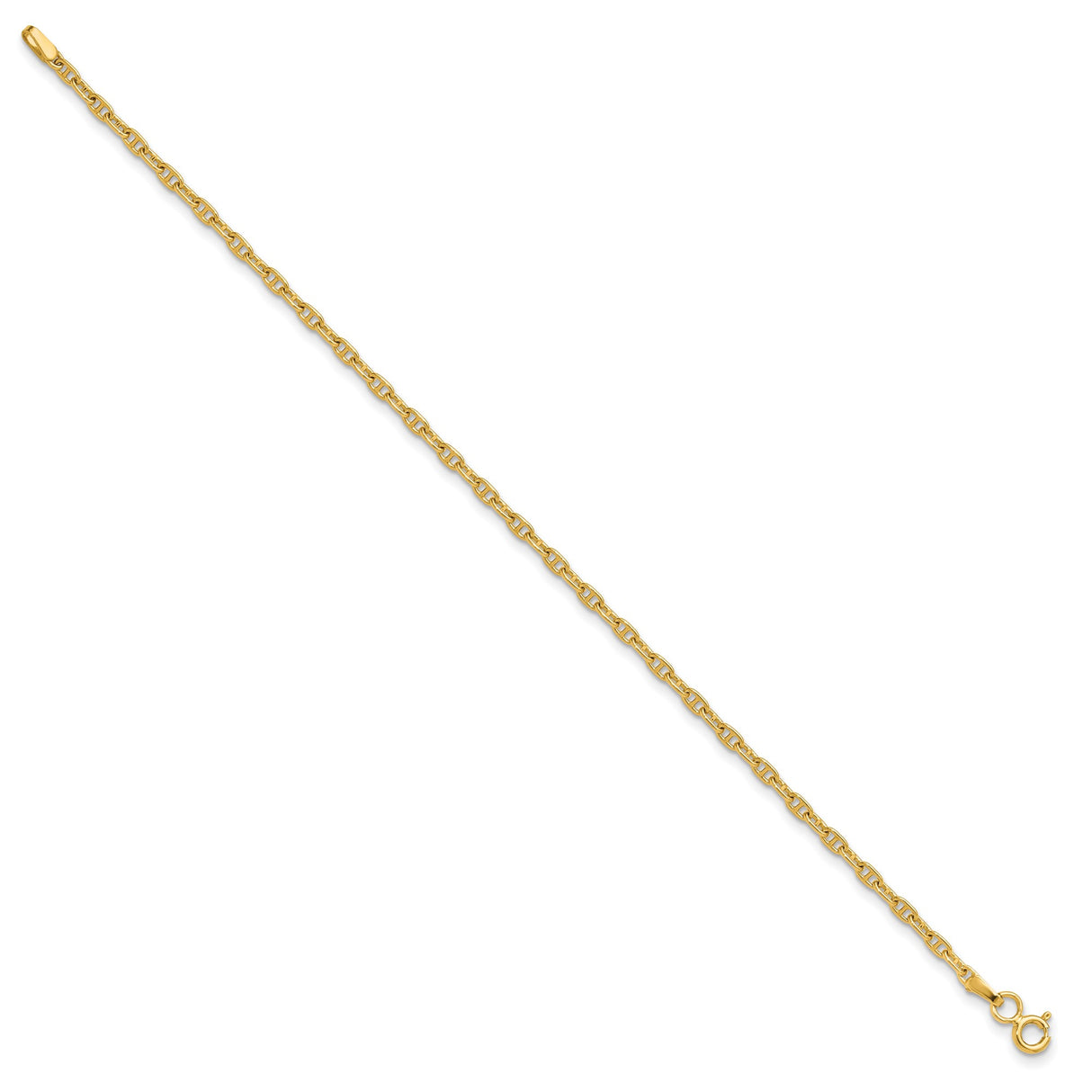14K Yellow Gold 2.35 mm Polished Chain Bracelet