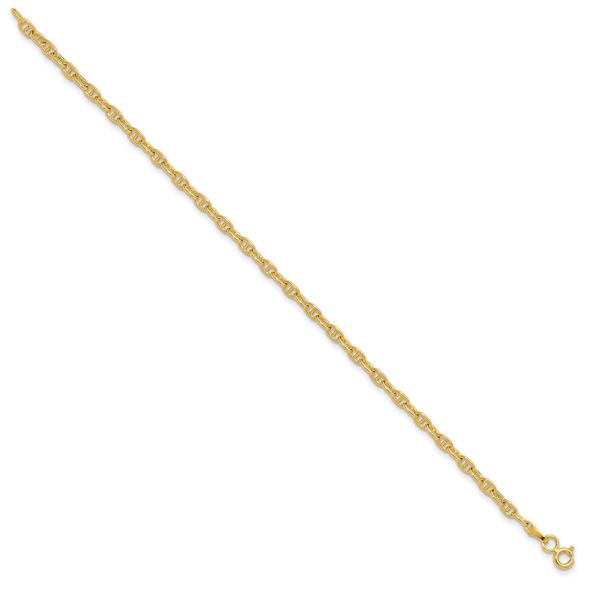 14K Yellow Gold 3 mm Polished Chain Bracelet