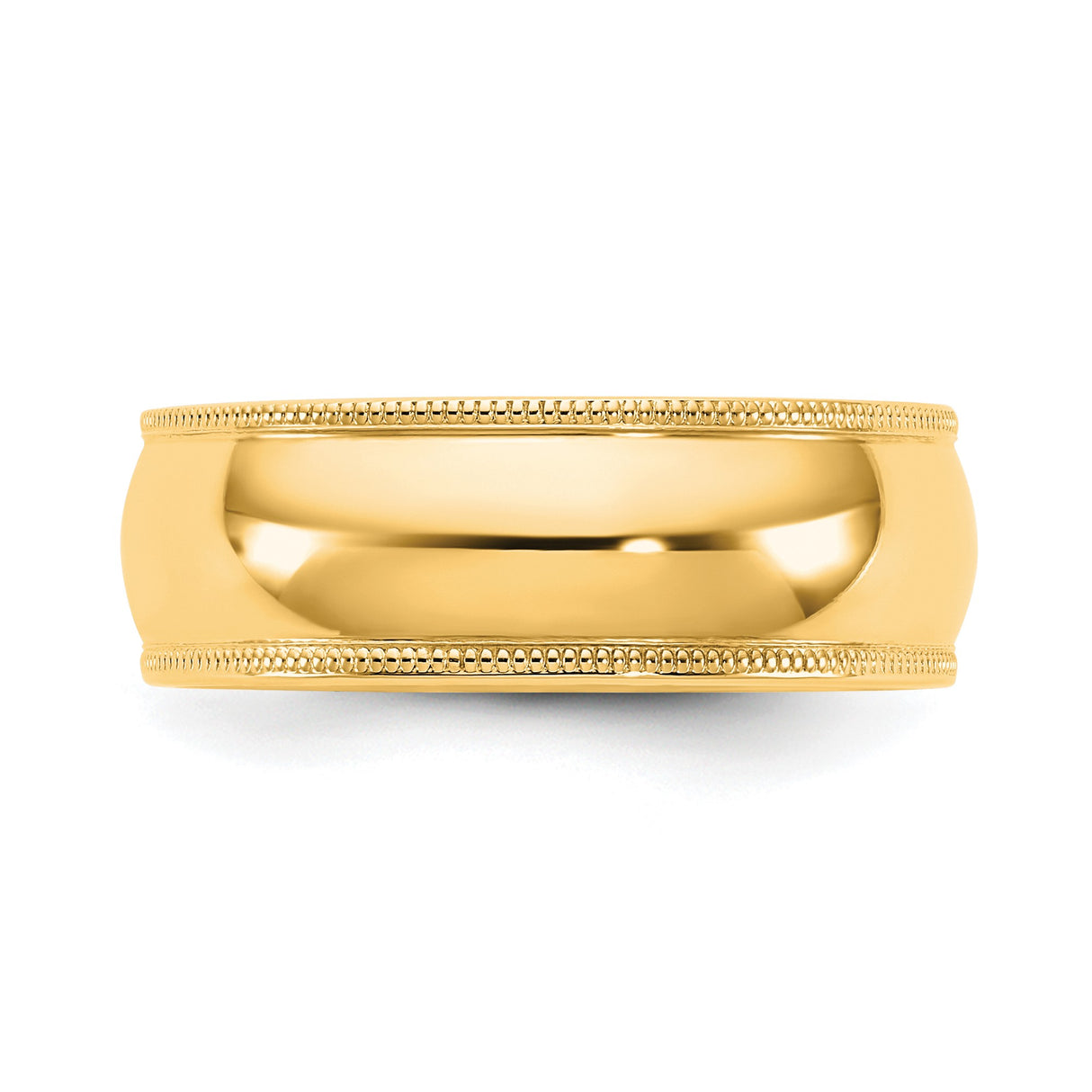 10k Yellow Gold Milgrain, Comfort Fit wedding band ring detail view