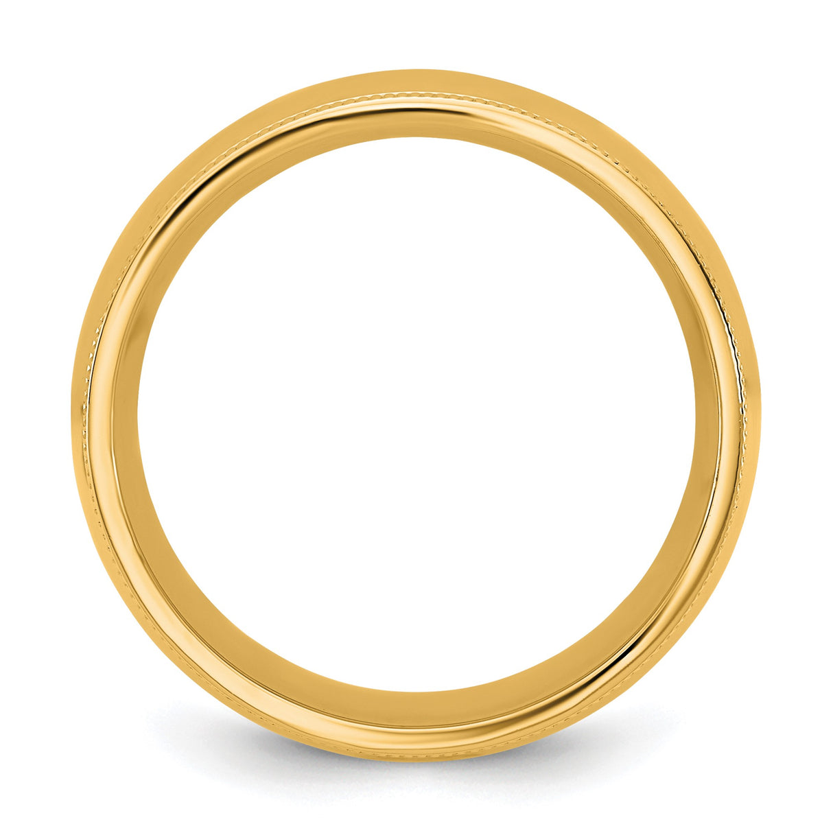 10k Yellow Gold Milgrain, Comfort Fit wedding band ring alternate angle