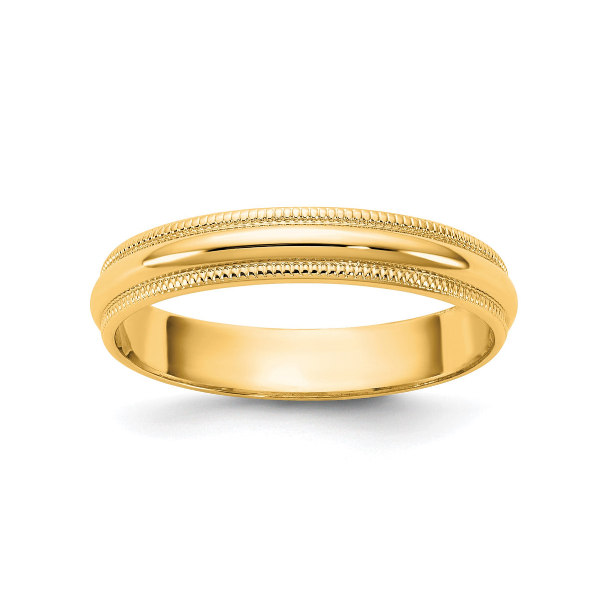 14k Yellow Gold Milgrain, Lightweight wedding band ring