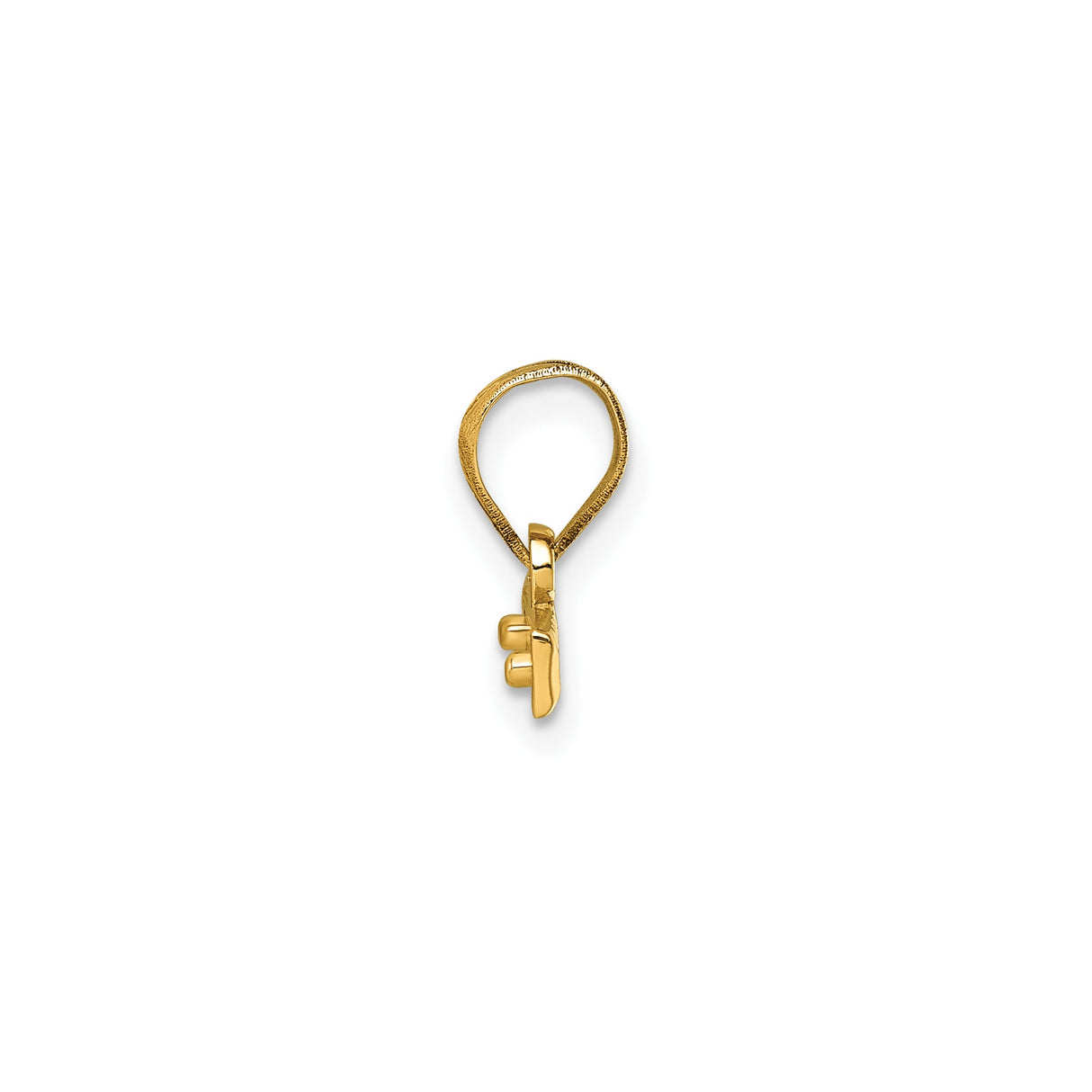 14k Yellow Gold Bar Pendant with Textured Finish and Polished Edge, Modern Minimalist Charm