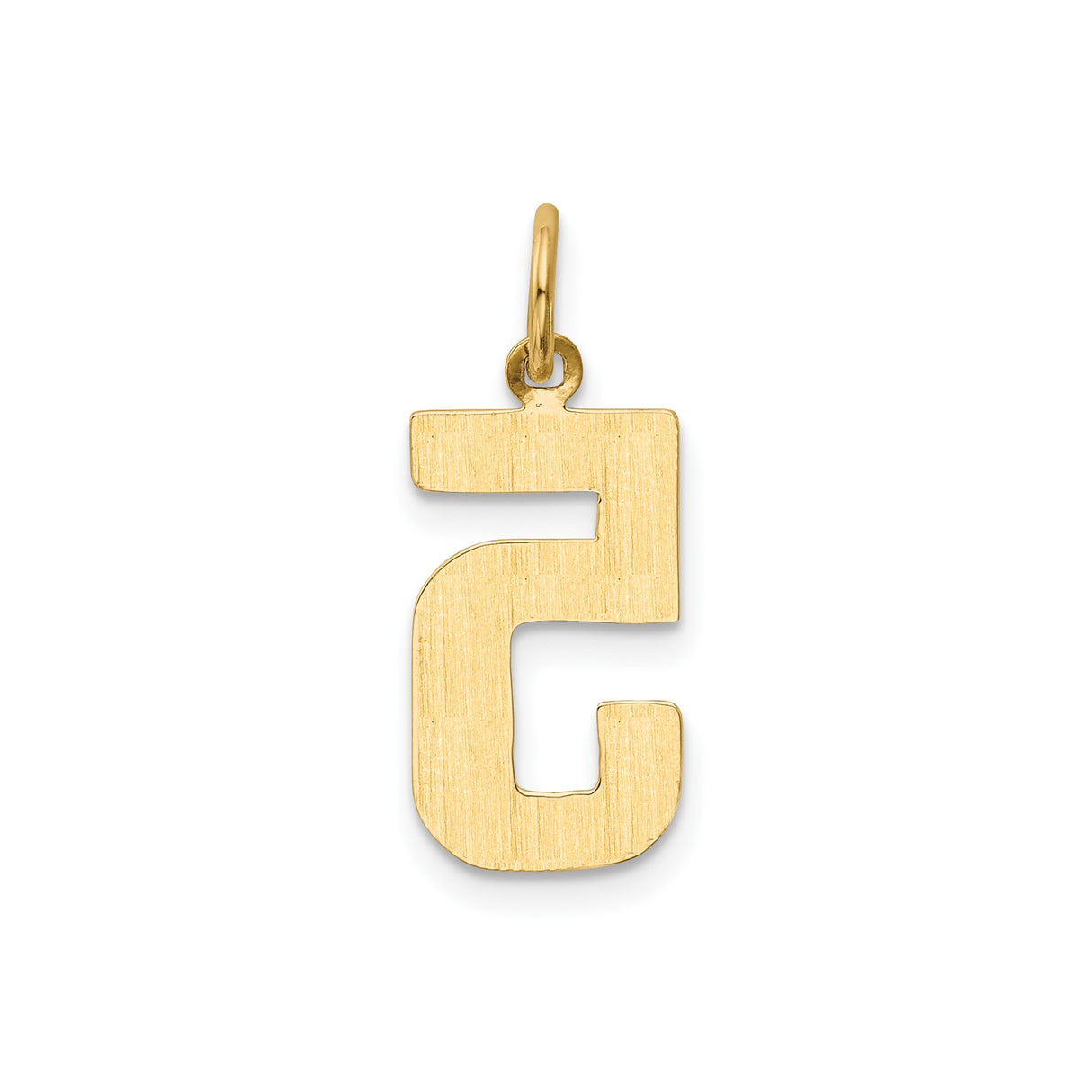 14k Yellow Gold Number Five Pendant, Clean Modern Numeric Charm, Minimalist Unisex Jewelry
