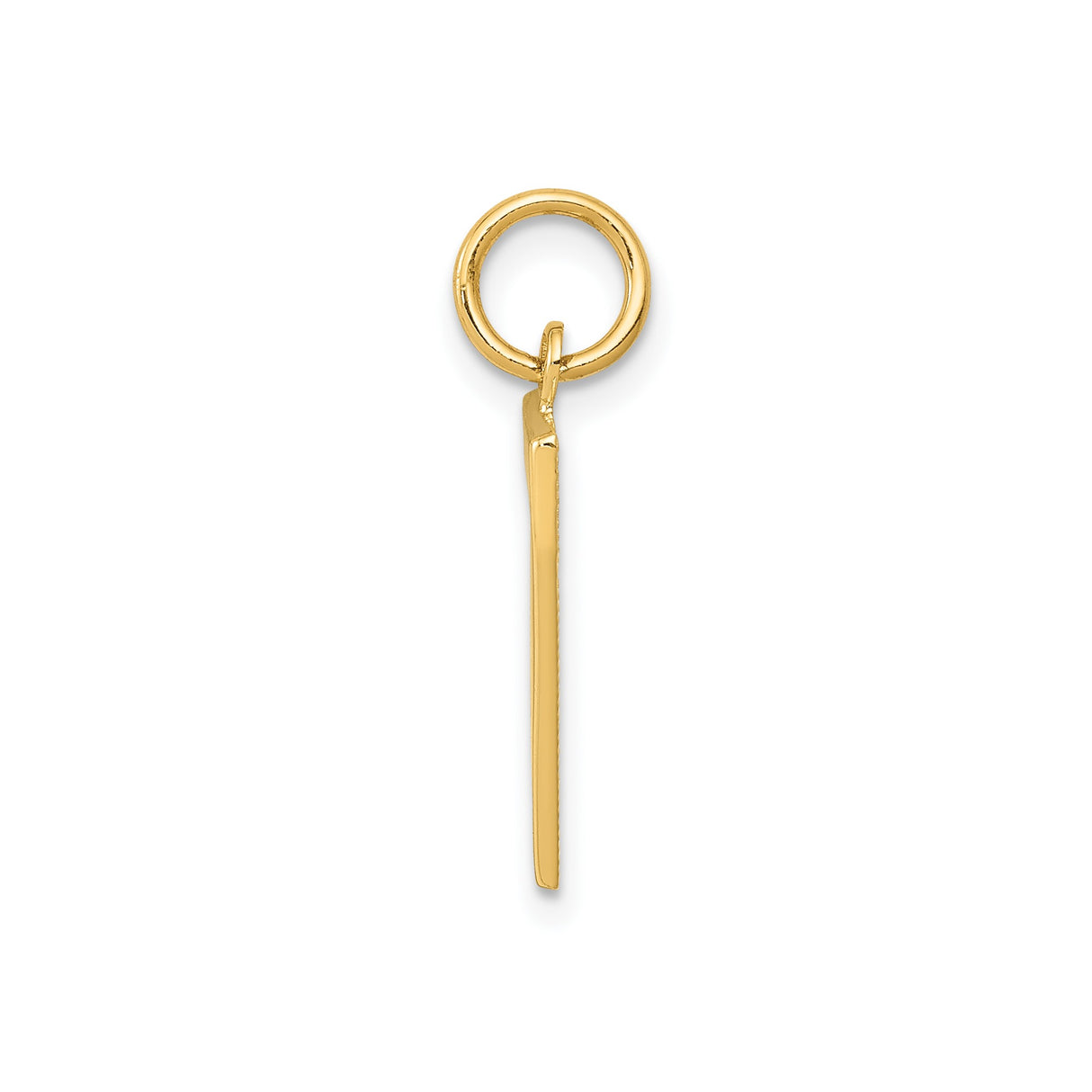14k Yellow Gold Number 7 Pendant Charm, Polished Numeric Symbolic Jewelry for Women or Unisex