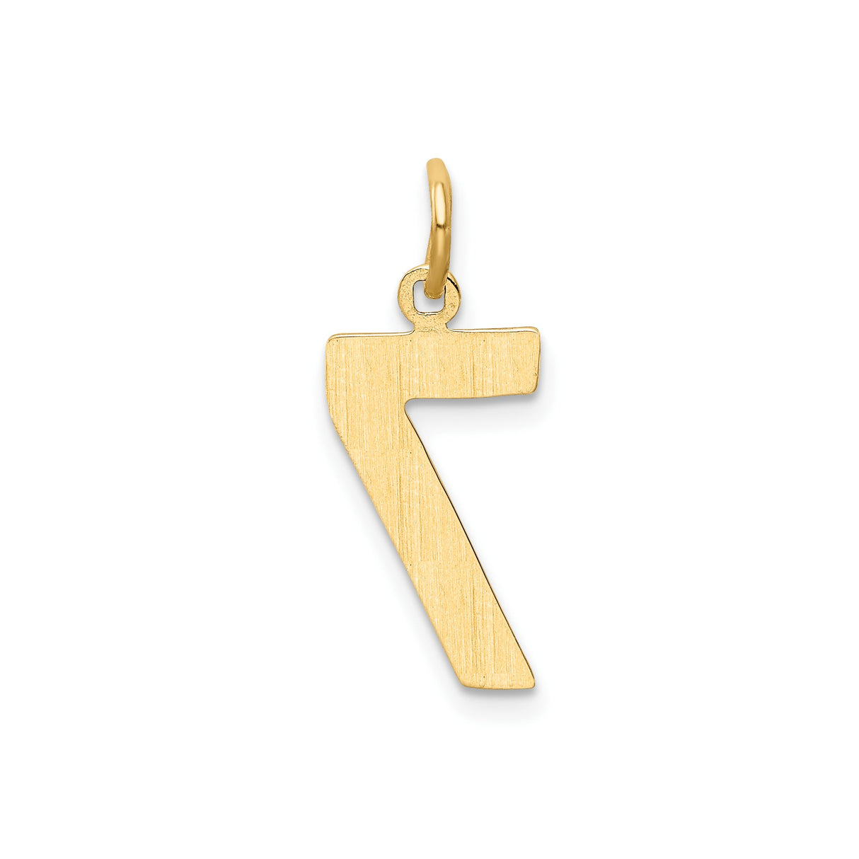 14k Yellow Gold Number 7 Pendant Charm, Polished Numeric Symbolic Jewelry for Women or Unisex