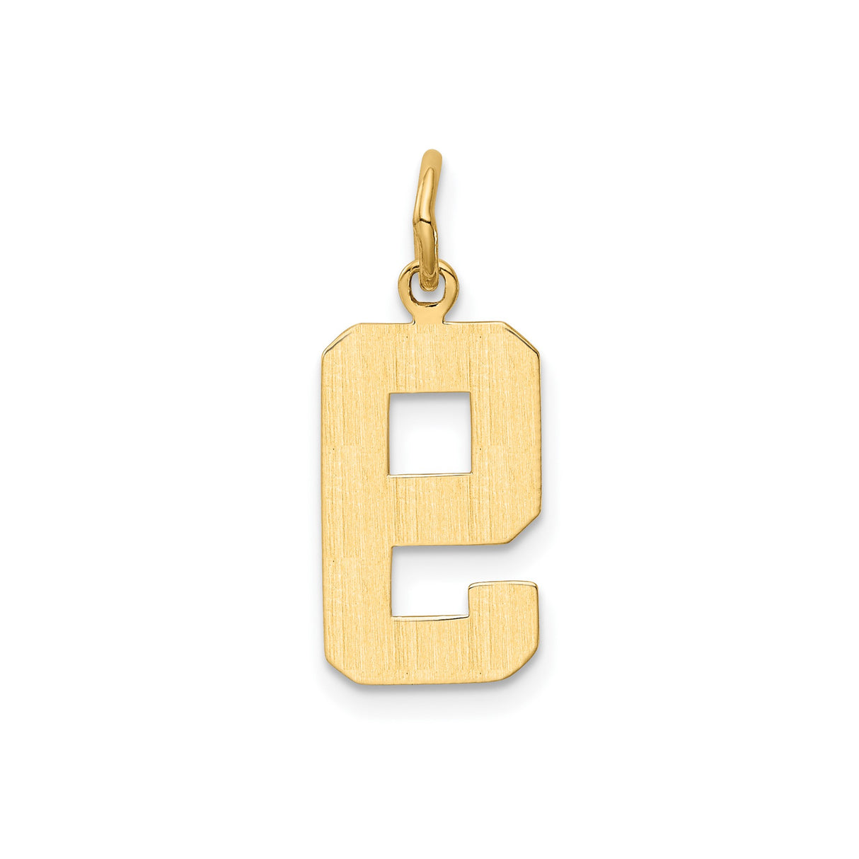 14k Yellow Gold Number 9 Pendant Charm, Bold Block Style, Unisex Jewelry