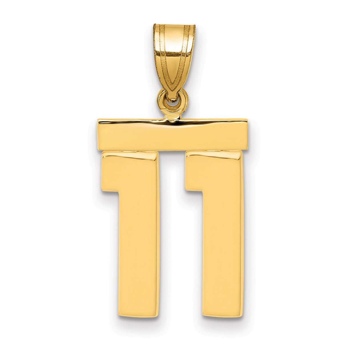 14k Yellow Gold Chai Pendant, Hebrew Life Symbol Jewish Faith Charm for Men or Women